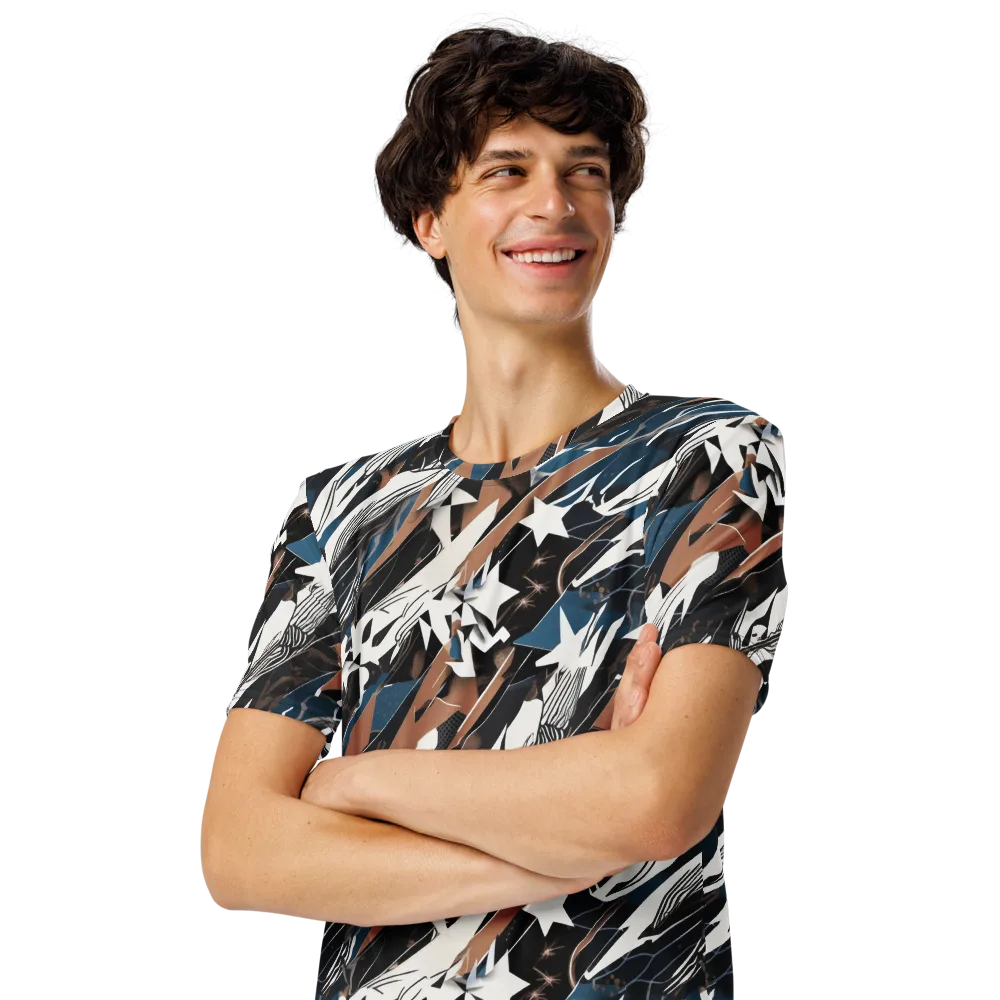 Midnight Origami on Men's Crew Neck T-Shirt — Left Front