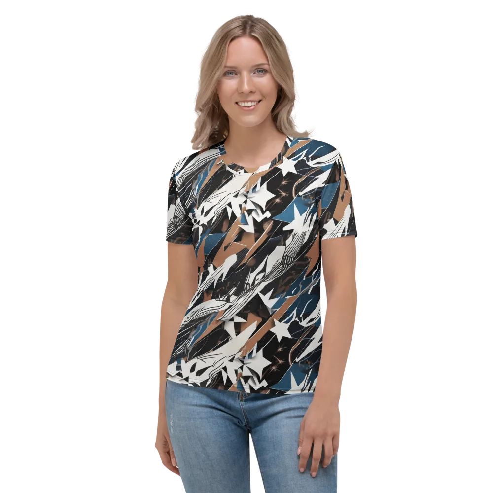 Midnight Origami on Women's Crew Neck T-Shirt — Front