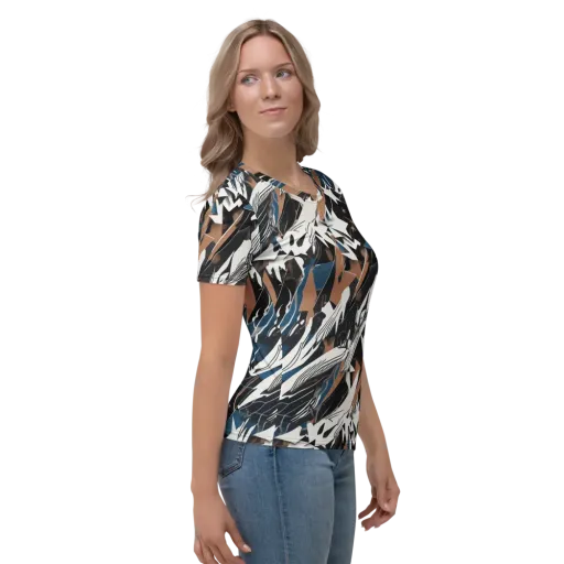 Midnight Origami on a Women's Crew Neck T-Shirt