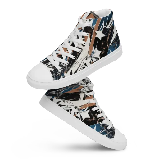 Midnight Origami on a Women's High Top Canvas Shoes