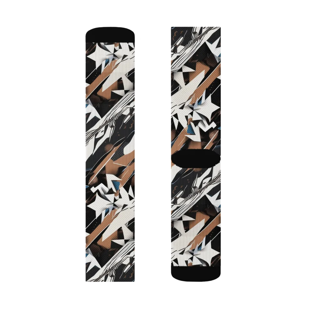 Midnight Origami on Socks — Left Sock