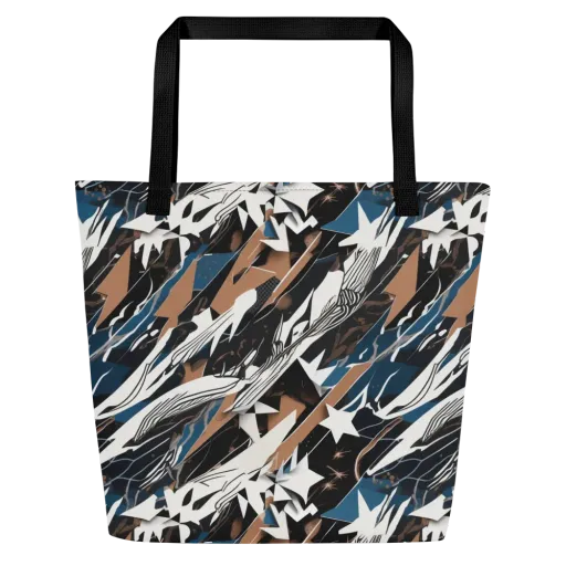 Midnight Origami on a Large Tote Bag W/ Pocket