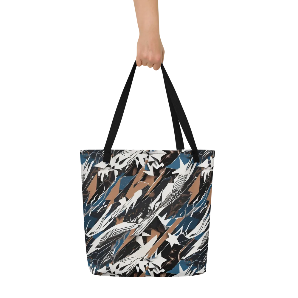 Midnight Origami on Large Tote Bag W/ Pocket — Front