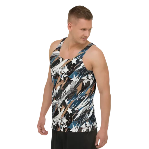 Midnight Origami on a Men's Tank Top