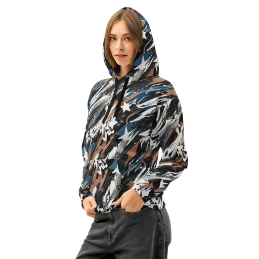 Midnight Origami on a Cotton Hoodie