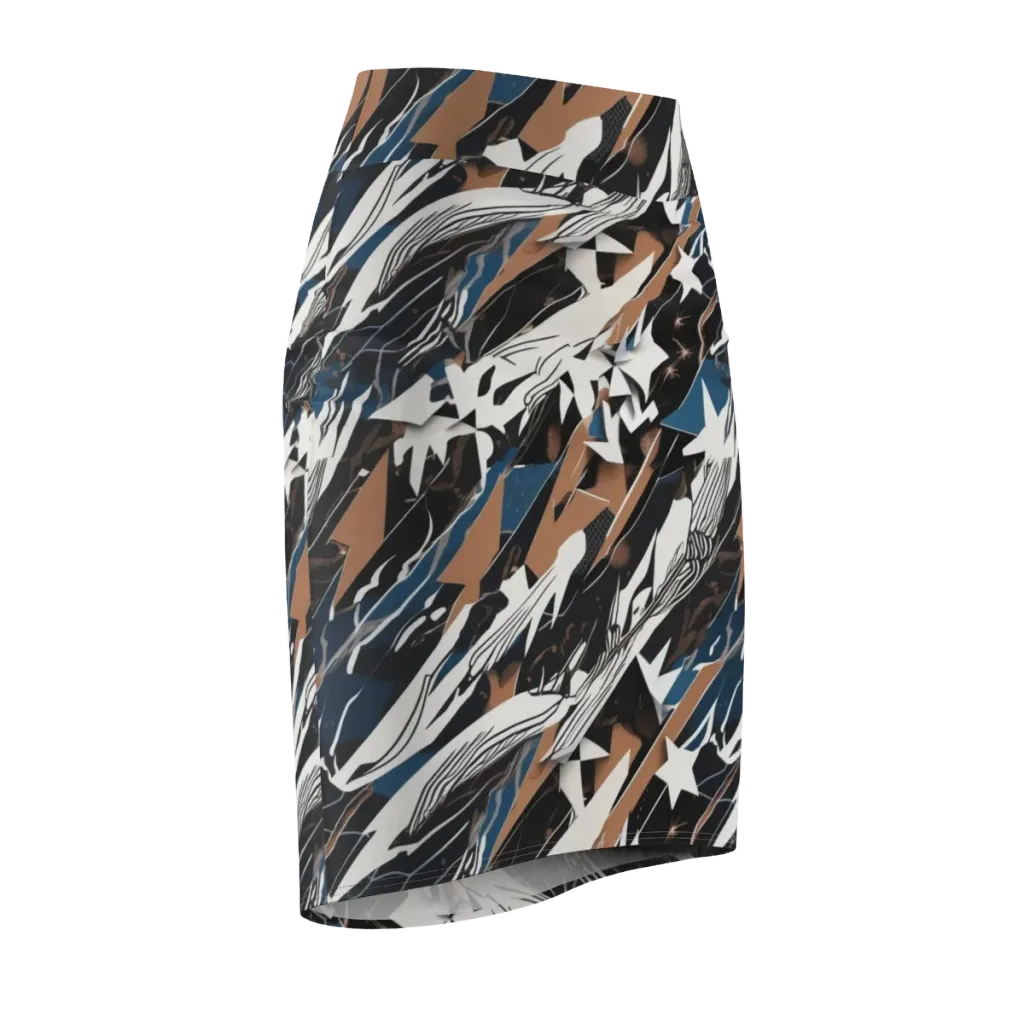 Midnight Origami on Pencil Skirt — Front Side
