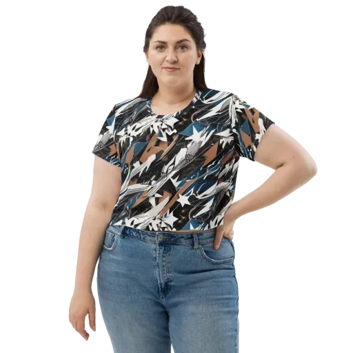 Midnight Origami on a Crop Tee