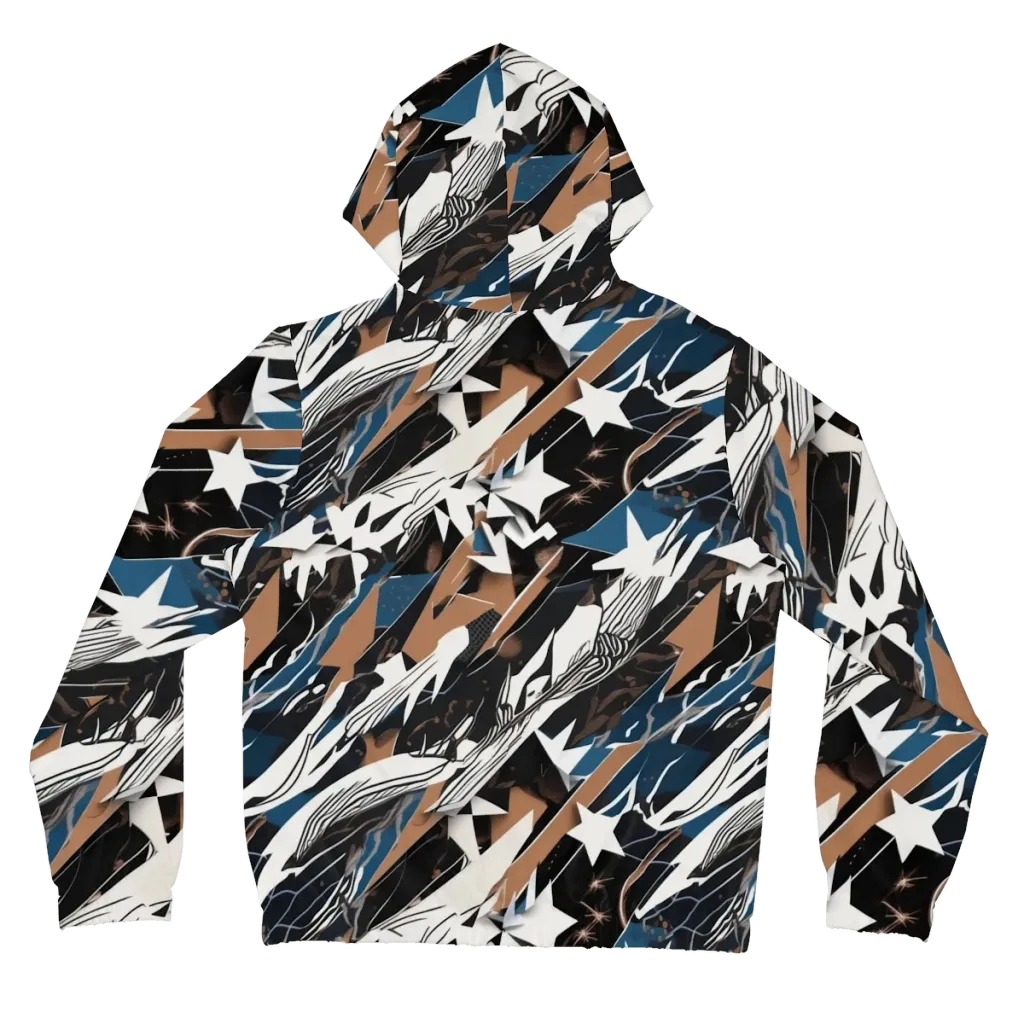 Midnight Origami on Women's Full-Zip Hoodie — Back