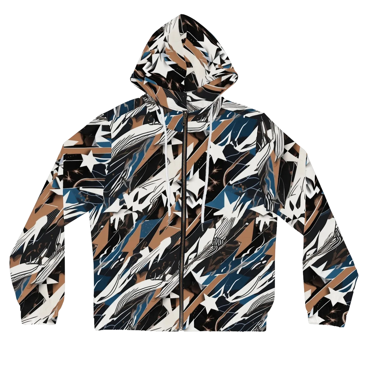 Midnight Origami on Women's Full-Zip Hoodie — Front