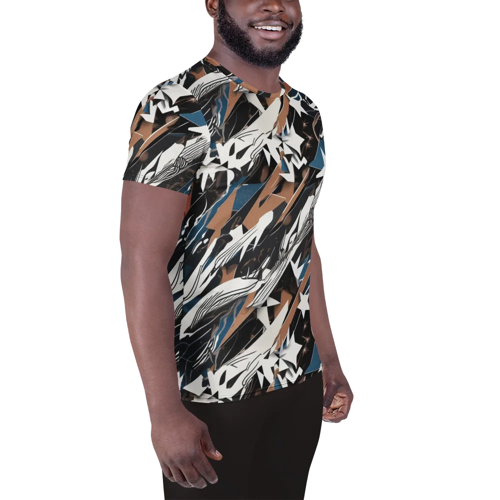 Midnight Origami on Men's Athletic T-Shirt — Right