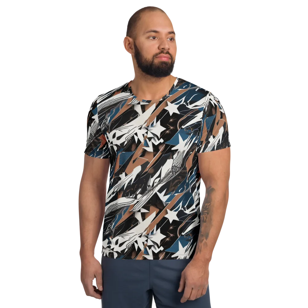 Midnight Origami on Men's Athletic T-Shirt — Front