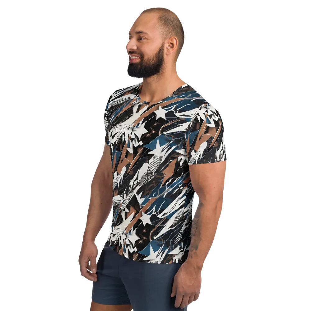 Midnight Origami on Men's Athletic T-Shirt — Left