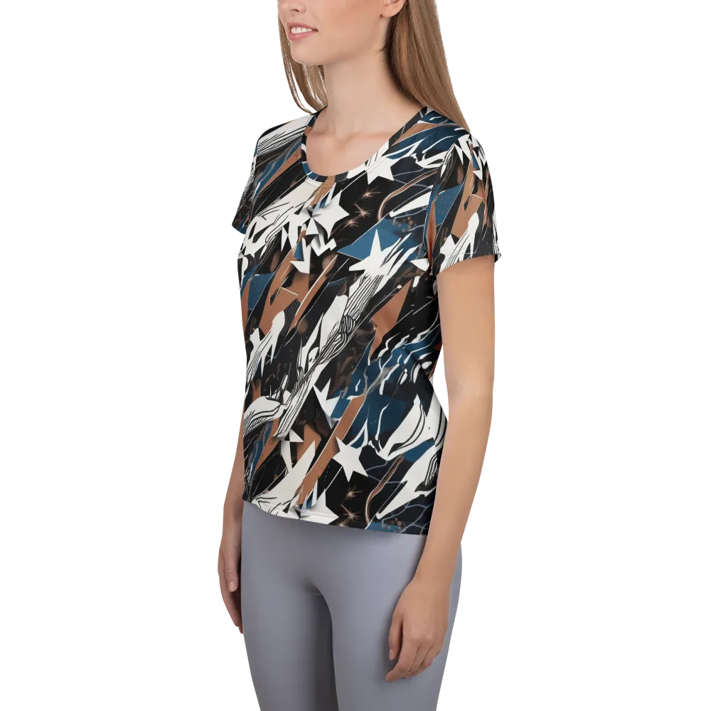 Midnight Origami on Women's Athletic T-Shirt — Left