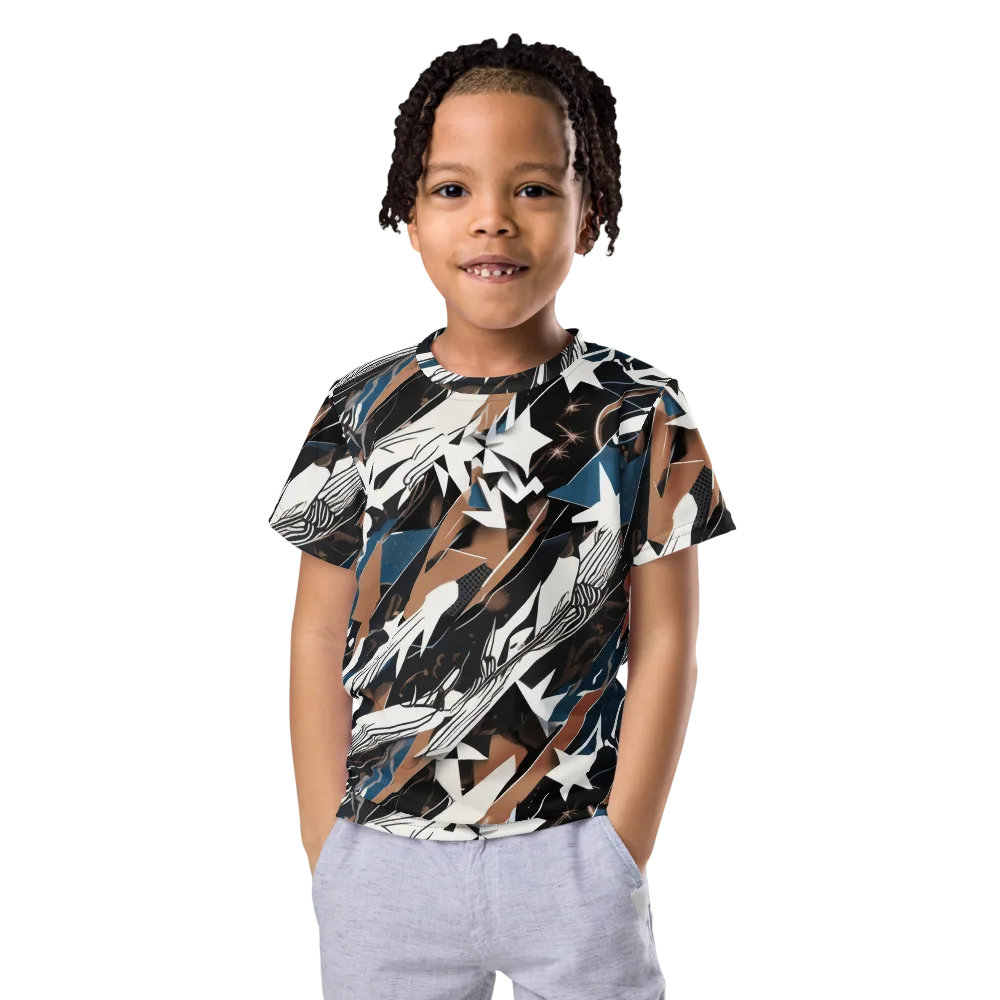 Midnight Origami on Kids Crew Neck T-Shirt — Front