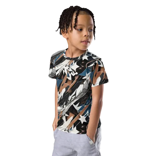 Midnight Origami on a Kids Crew Neck T-Shirt