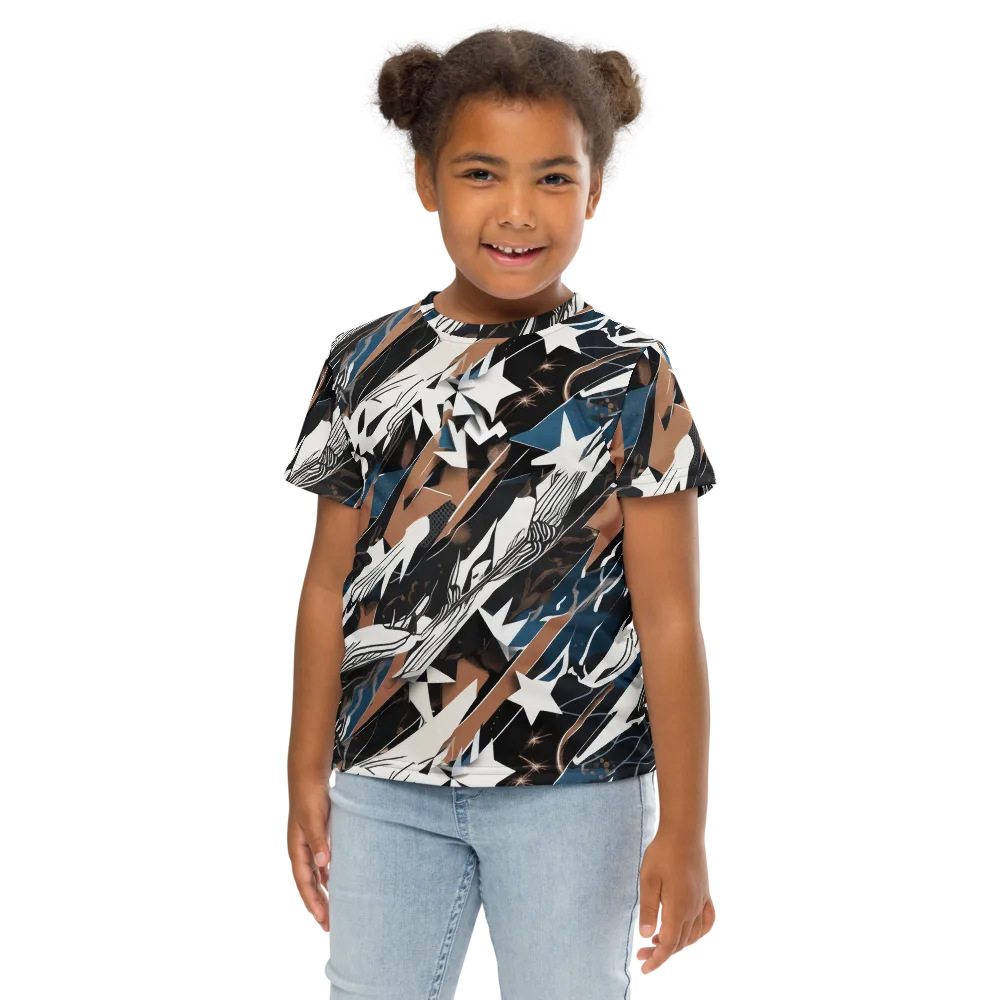 Midnight Origami on Kids Crew Neck T-Shirt — Front