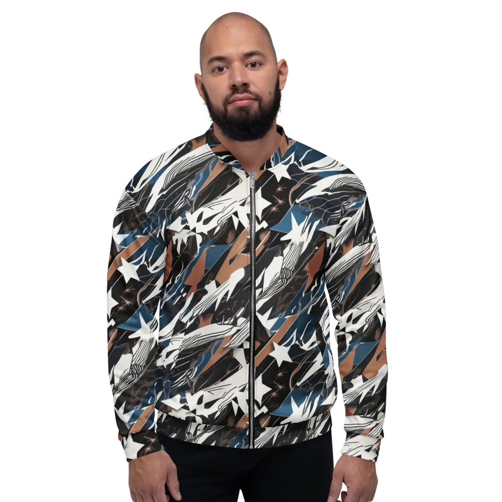Midnight Origami on Bomber Jacket — Front