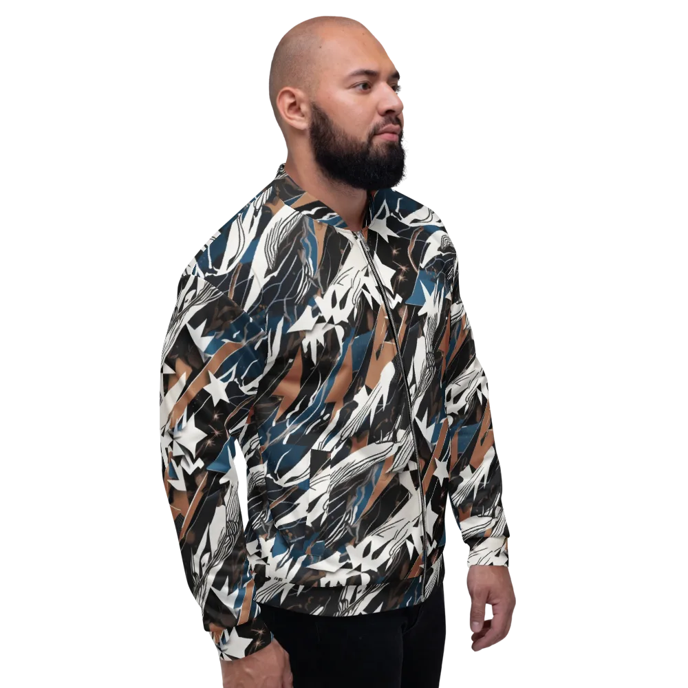 Midnight Origami on Bomber Jacket — Right