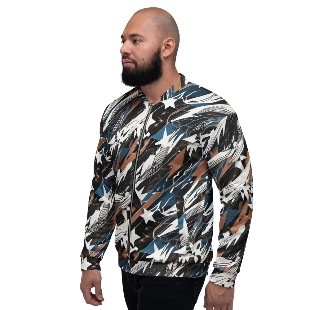 Midnight Origami on Bomber Jacket — Left