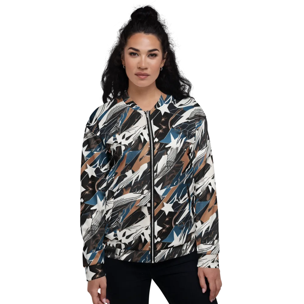 Midnight Origami on Bomber Jacket — Front