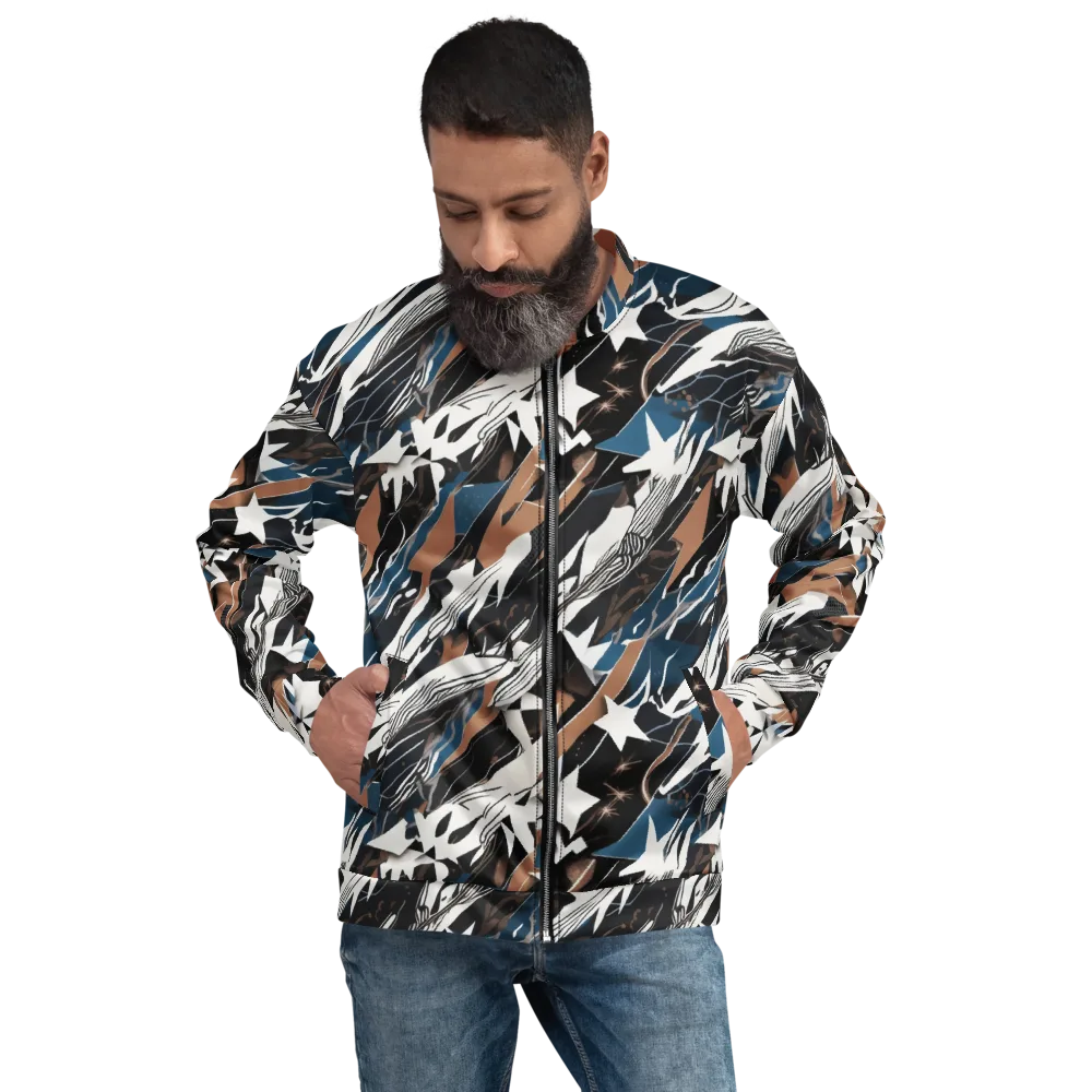 Midnight Origami on Bomber Jacket — Front