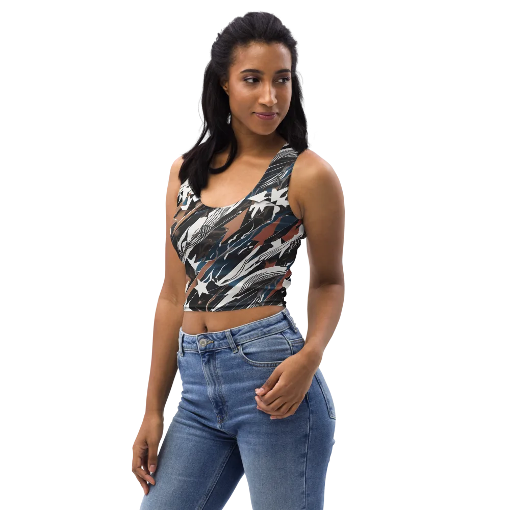 Midnight Origami on Crop Top — Left Front