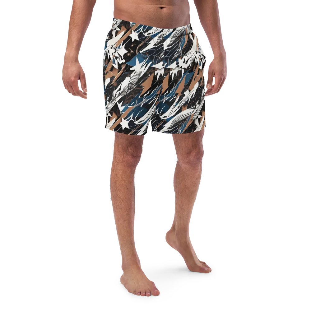 Midnight Origami on Swim Trunks — Front