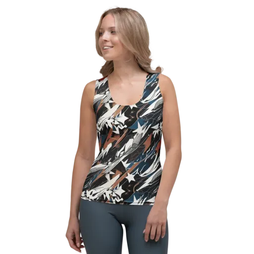 Midnight Origami on a Women's Tank Top