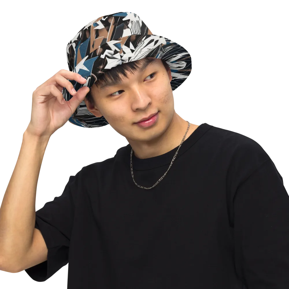Midnight Origami on Reversible Bucket Hat — Front Inside