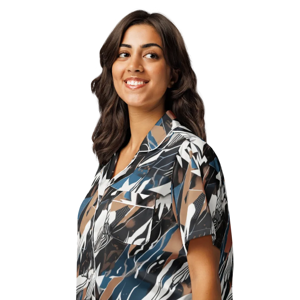 Midnight Origami on Women's Short Sleeve Pajama Top — Left Front