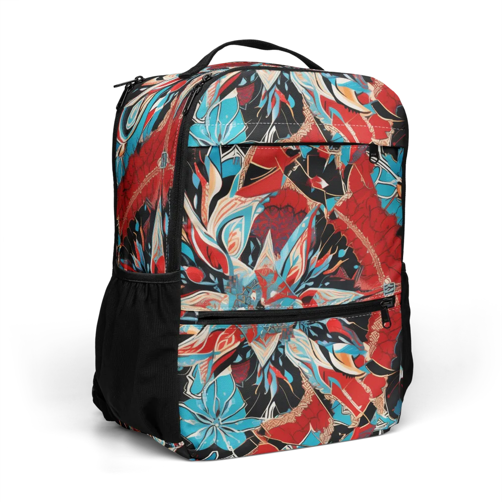Scarlet Bloom Circuit on Utility Backpack — Right Front