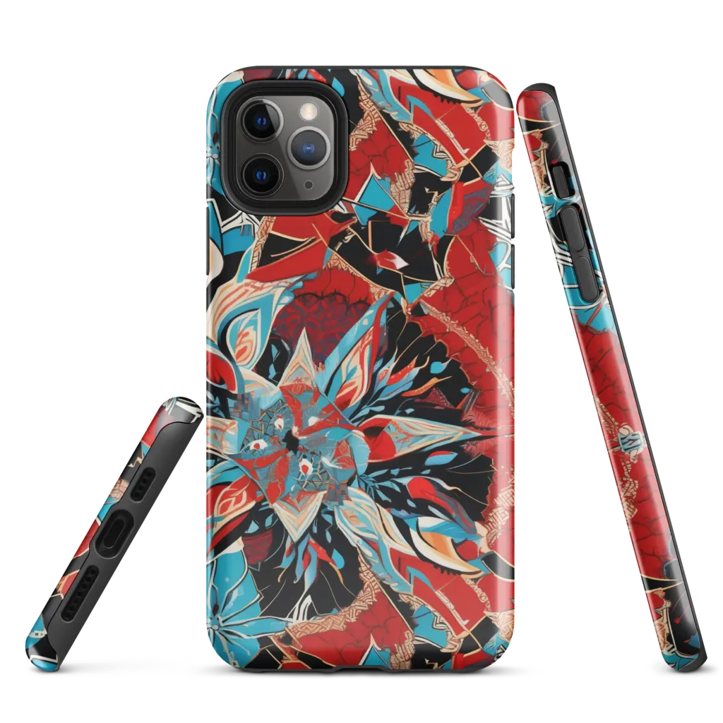 Scarlet Bloom Circuit on Tough Case for iPhone® — Front