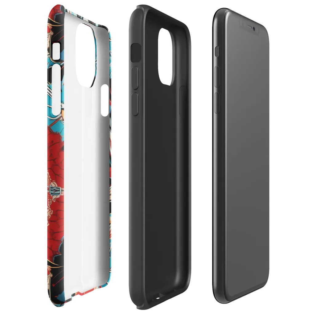 Scarlet Bloom Circuit on Tough Case for iPhone® — Right