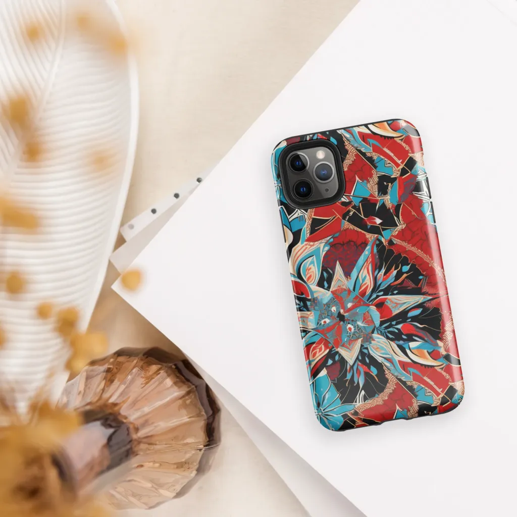 Scarlet Bloom Circuit on Tough Case for iPhone® — Front