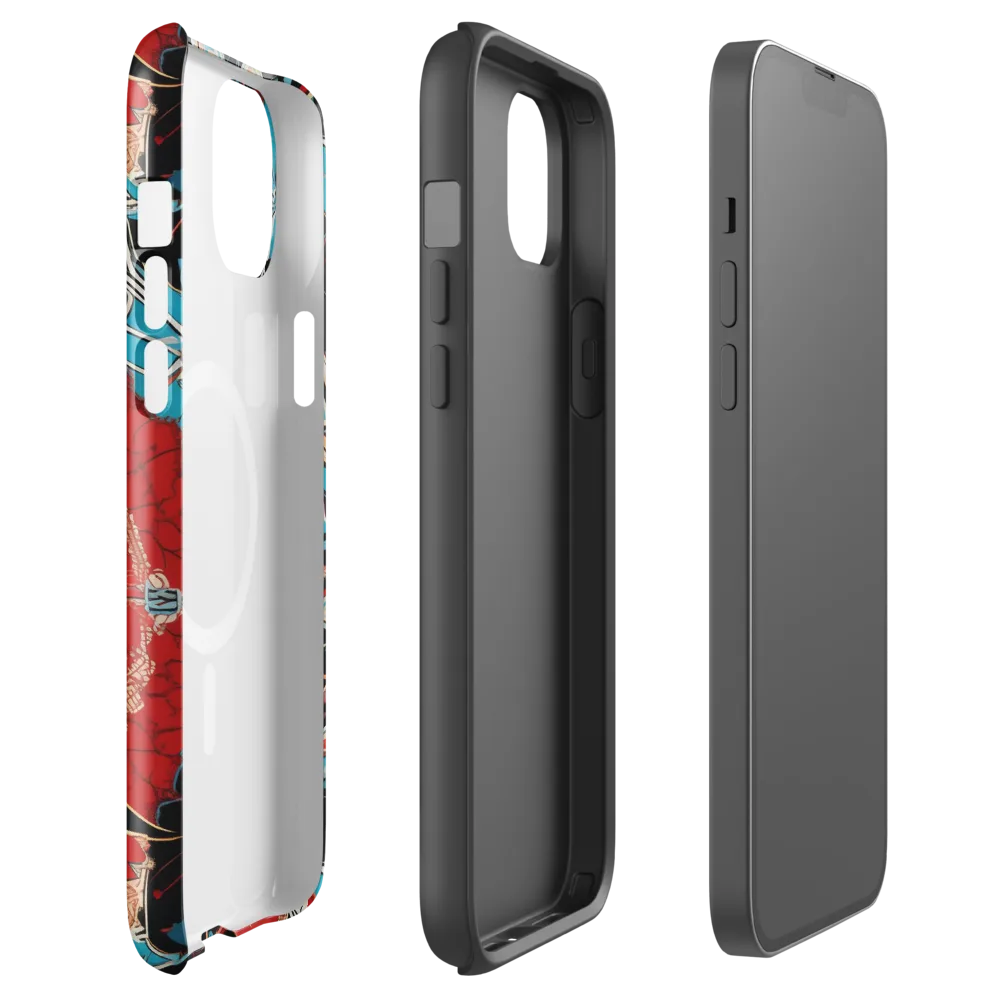 Scarlet Bloom Circuit on MagSafe Tough Case for iPhone® — Front
