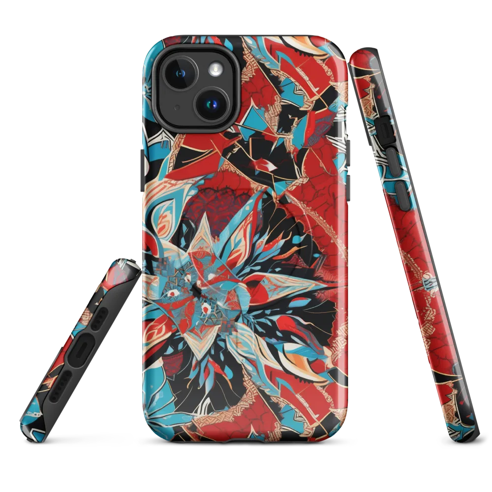 Scarlet Bloom Circuit on MagSafe Tough Case for iPhone® — Front