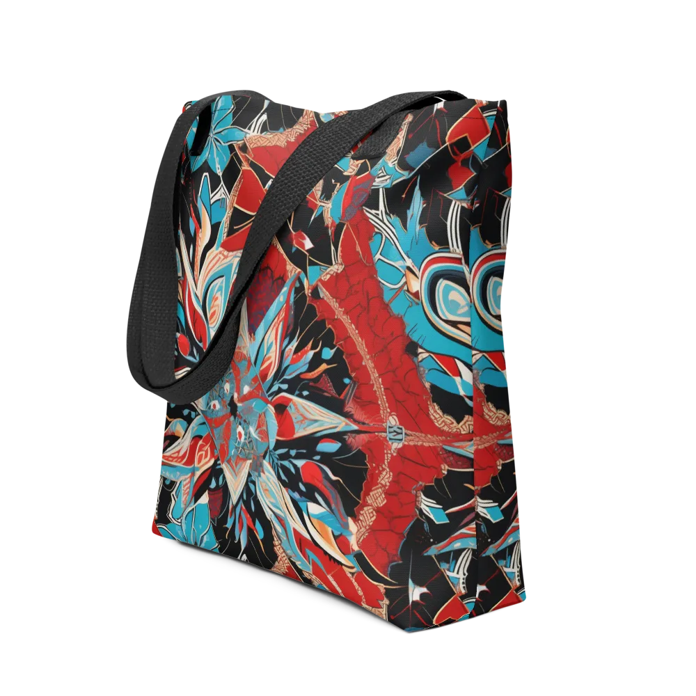 Scarlet Bloom Circuit on Tote Bag — Front
