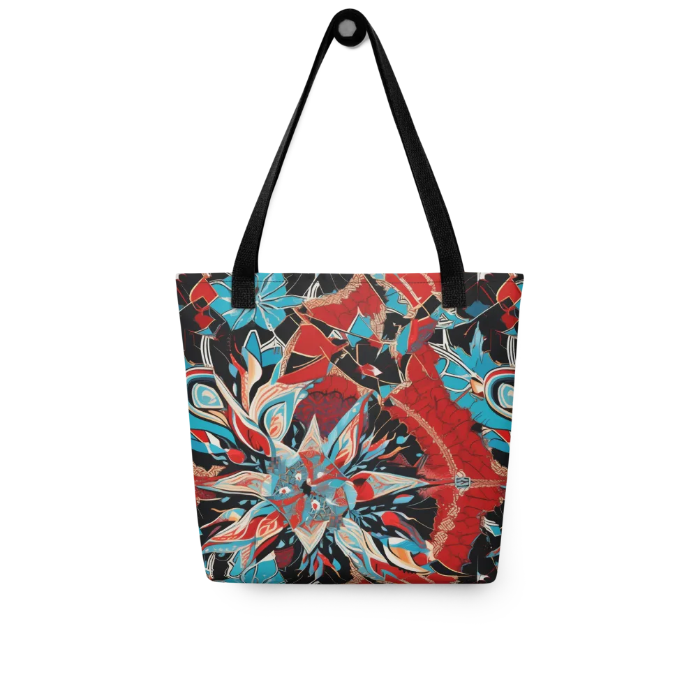 Scarlet Bloom Circuit on Tote Bag — Front