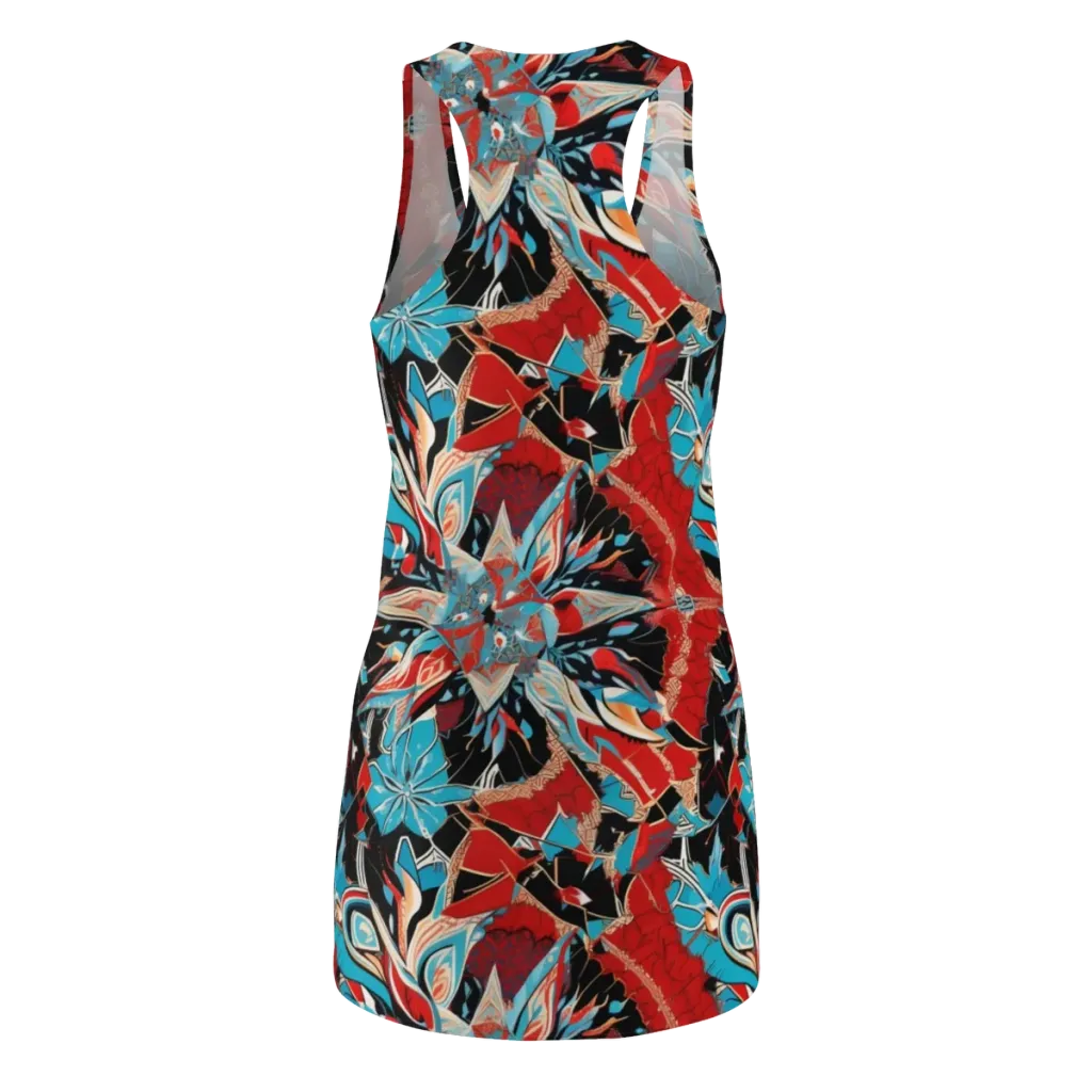 Scarlet Bloom Circuit on Racerback Dress — Back