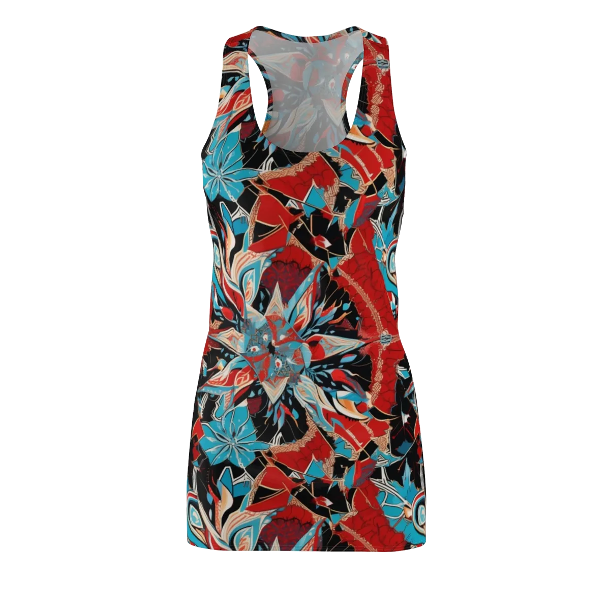 Scarlet Bloom Circuit on Racerback Dress — Front