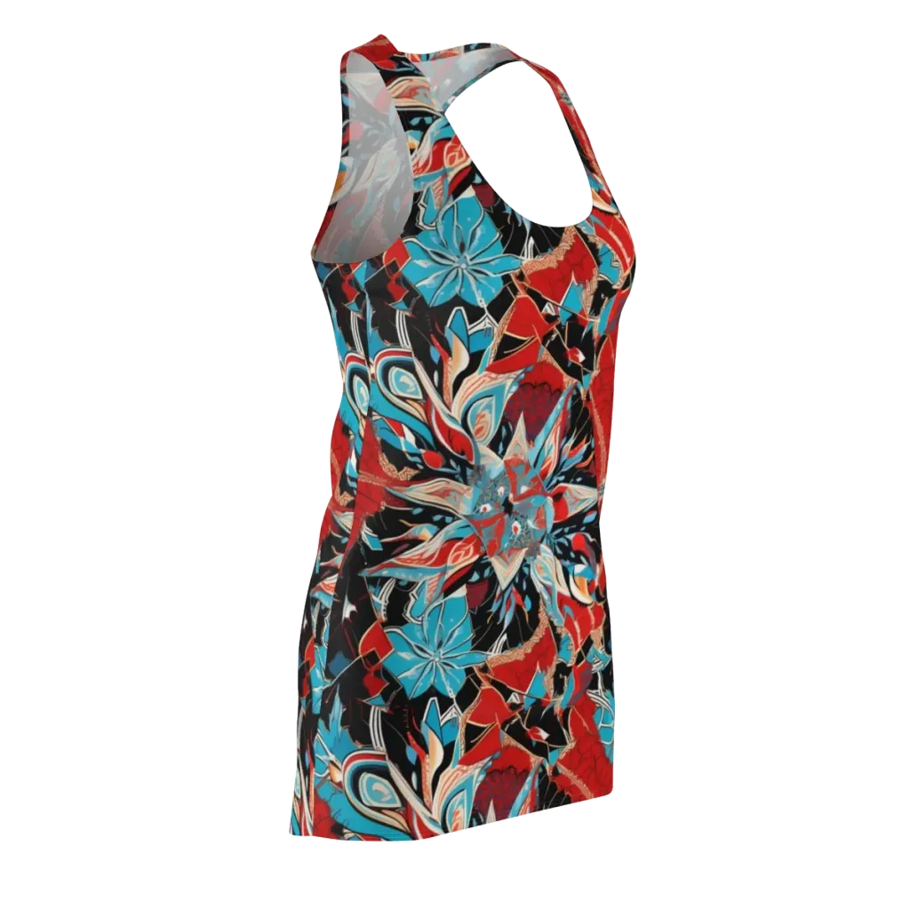 Scarlet Bloom Circuit on Racerback Dress — Front Side