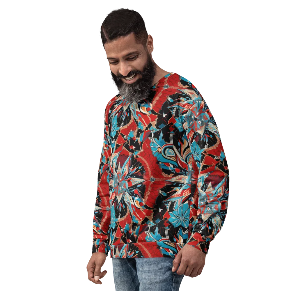 Scarlet Bloom Circuit on Sweatshirt — Left Front