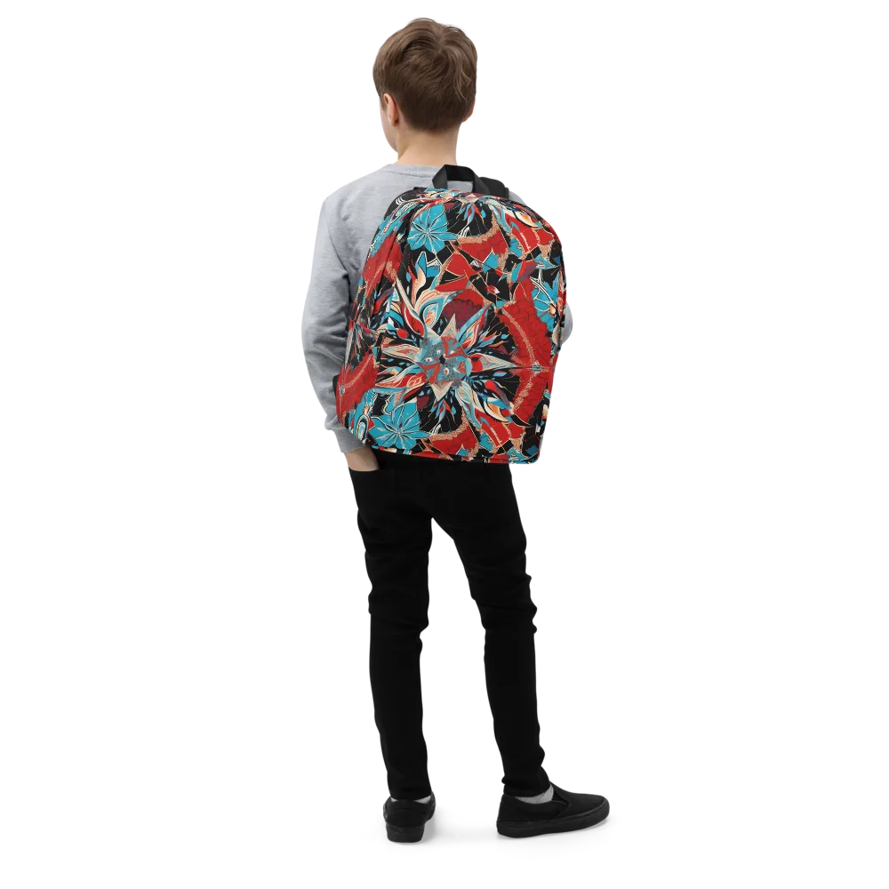 Scarlet Bloom Circuit on Minimalist Backpack — Right Front