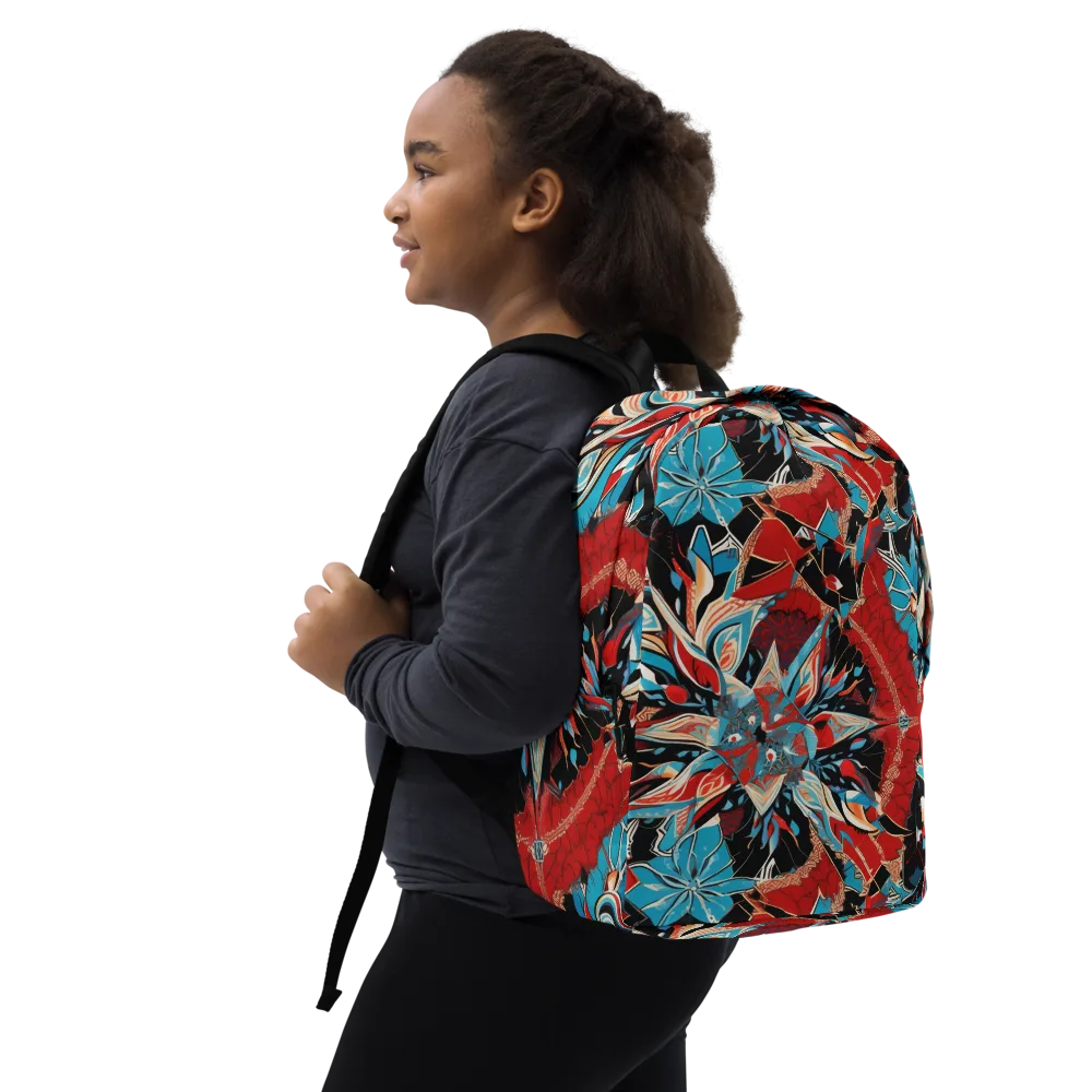 Scarlet Bloom Circuit on Minimalist Backpack — Right Front