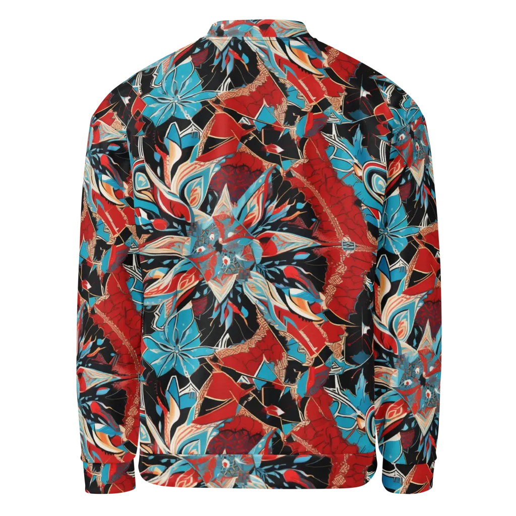 Scarlet Bloom Circuit on Bomber Jacket — Back