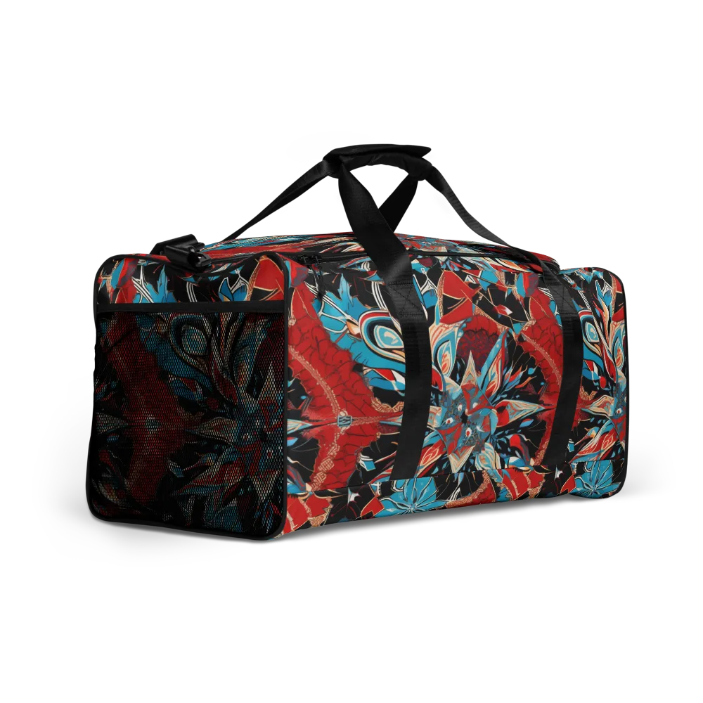 Scarlet Bloom Circuit on Duffle Bag — Right Front