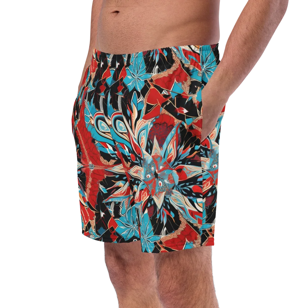Scarlet Bloom Circuit on Swim Trunks — Left Front