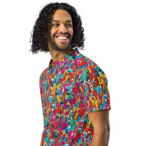 Neon Shardfield on a Men's Slim Fit Polo Shirt