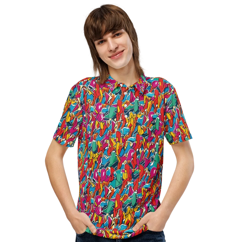 Neon Shardfield on Men's Slim Fit Polo Shirt — Front