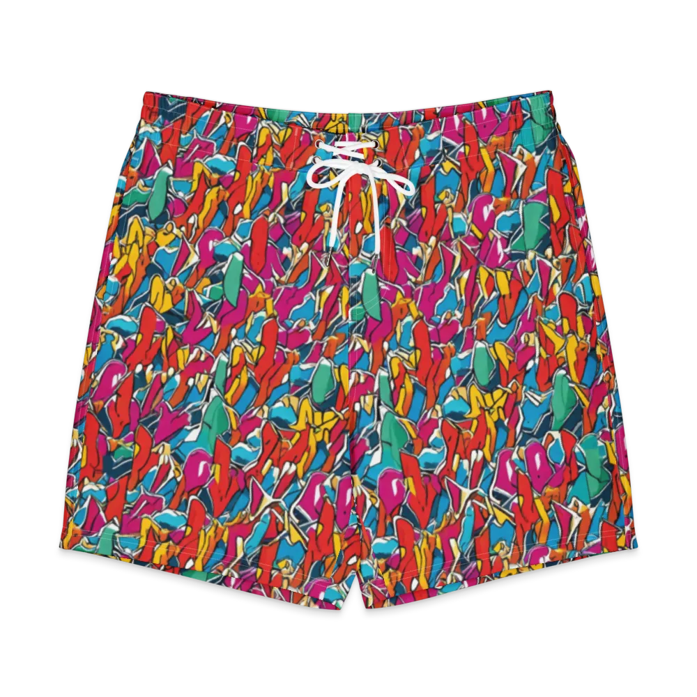 Neon Shardfield on Men's Board Shorts — Front